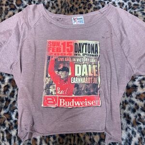 Nascar Dale Earnhardt Jr. Graphic Long Sleeve Tee - Brown